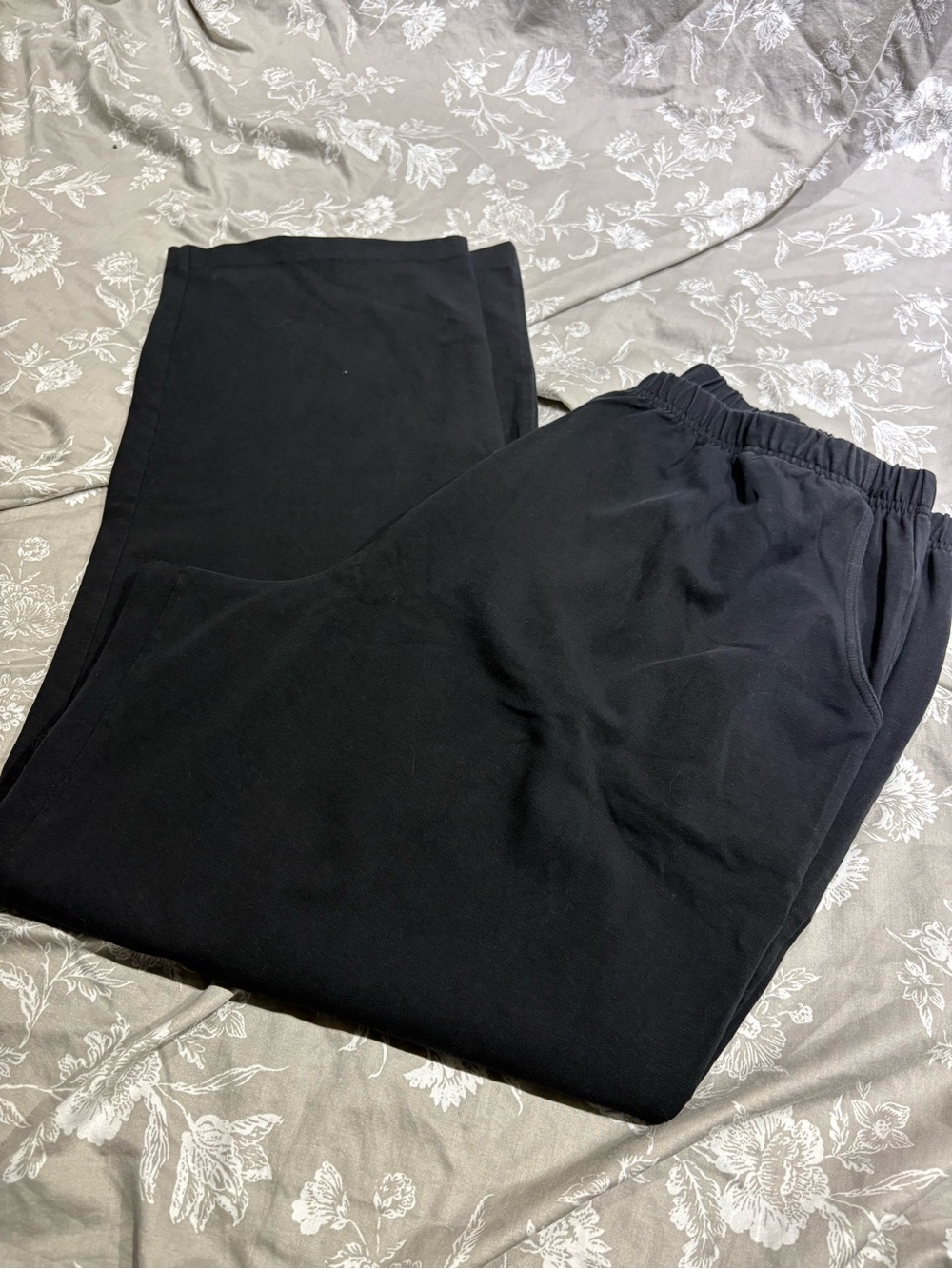 L.L.Bean black elastic waist cotton pants 1X